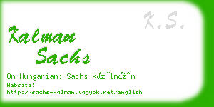 kalman sachs business card